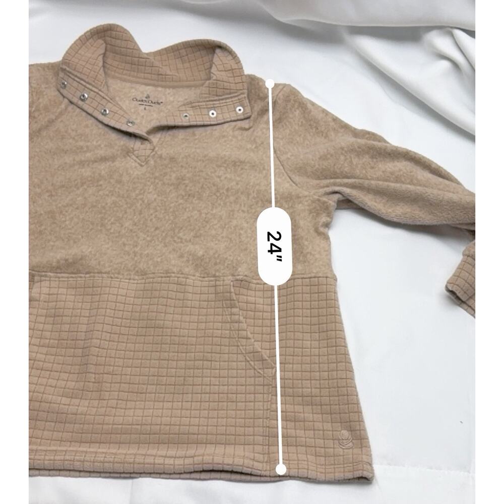 Cuddl Duds Fleece Lounge Set Women's Large Beige Pullover Top Pants Cozy - Picture 8 of 13